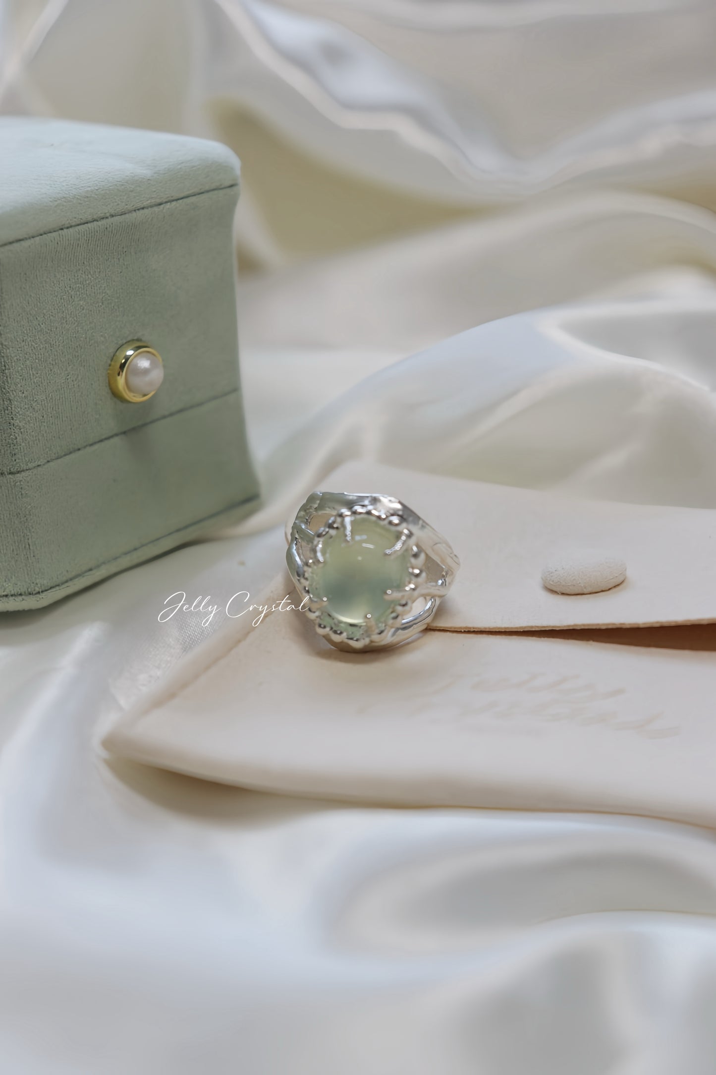 Natural Prehnite Collection in Sterling Silver