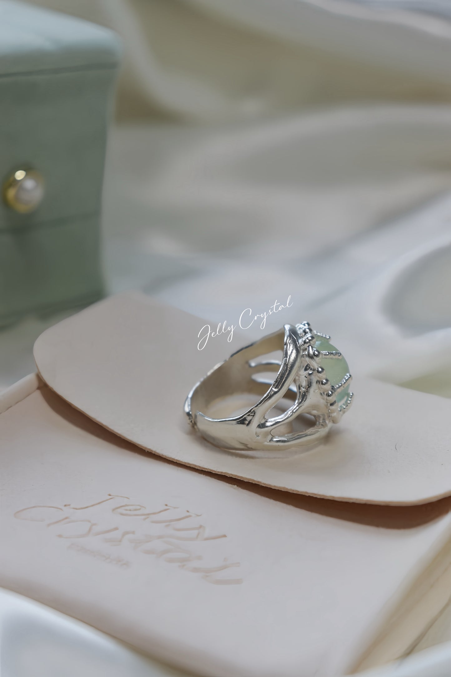 Natural Prehnite Collection in Sterling Silver