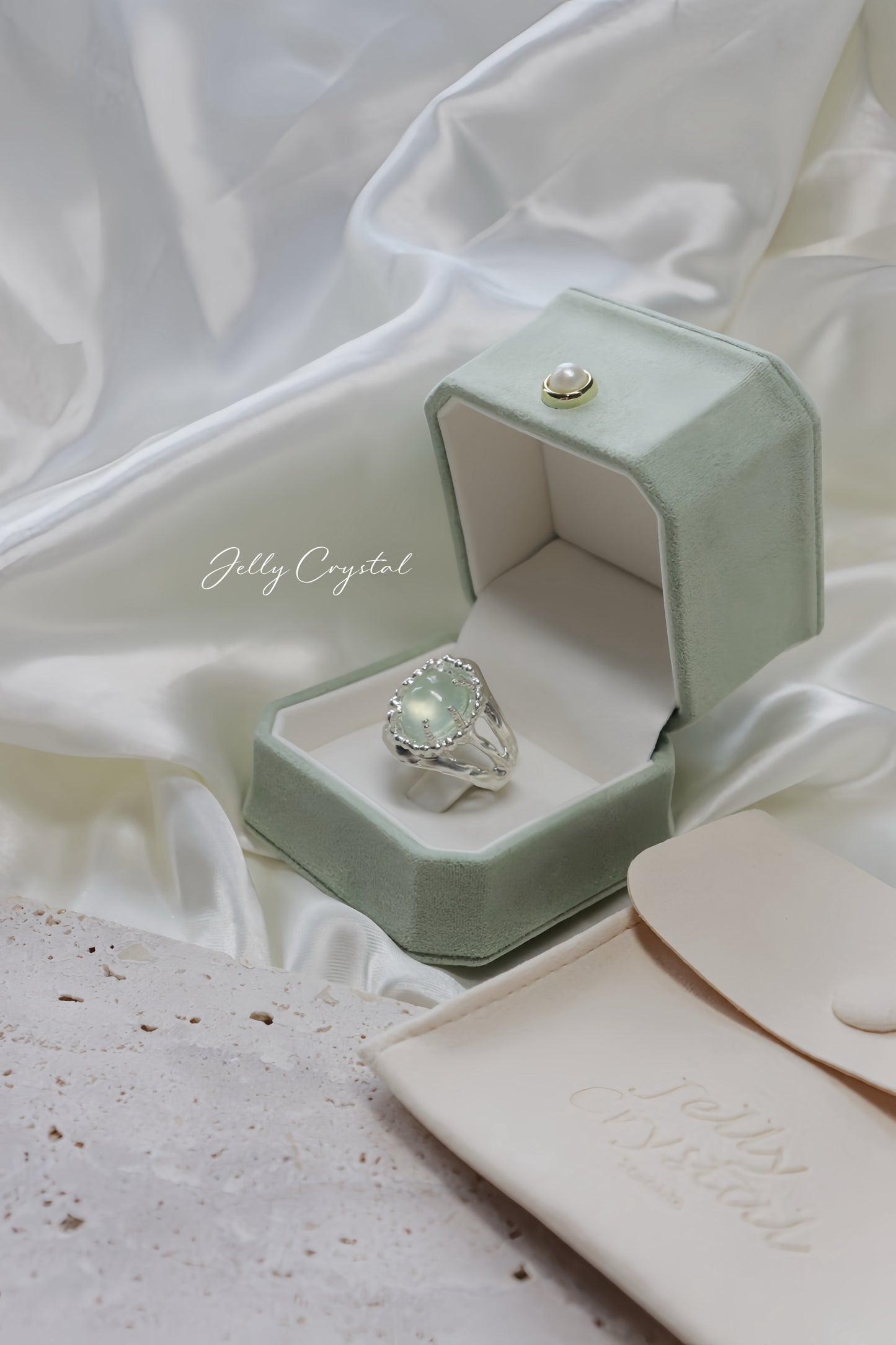Natural Prehnite Collection in Sterling Silver