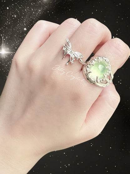 Natural Prehnite Collection in Sterling Silver