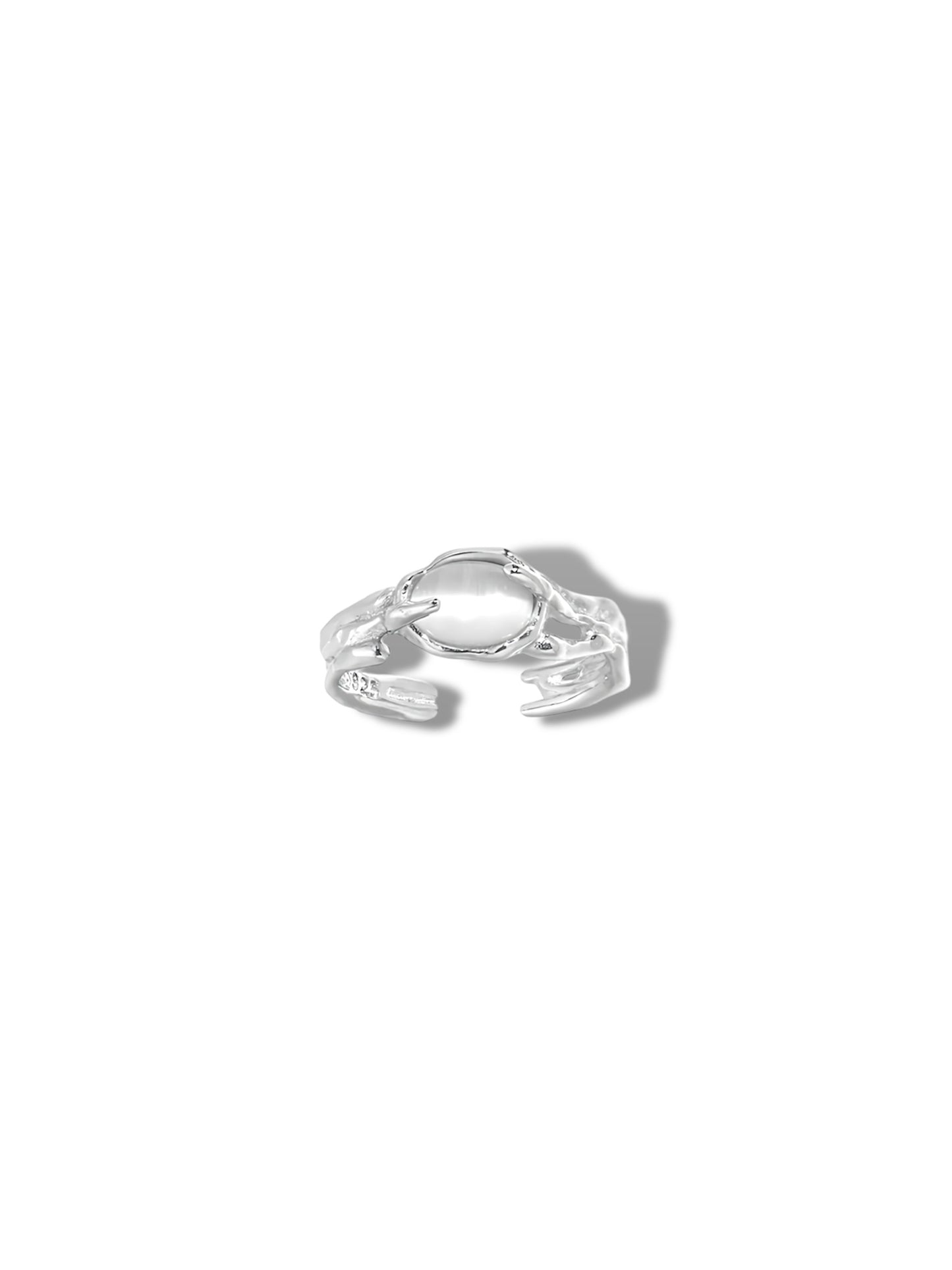 Dual-Claw Chrysoberyl Ring in sterling silver
