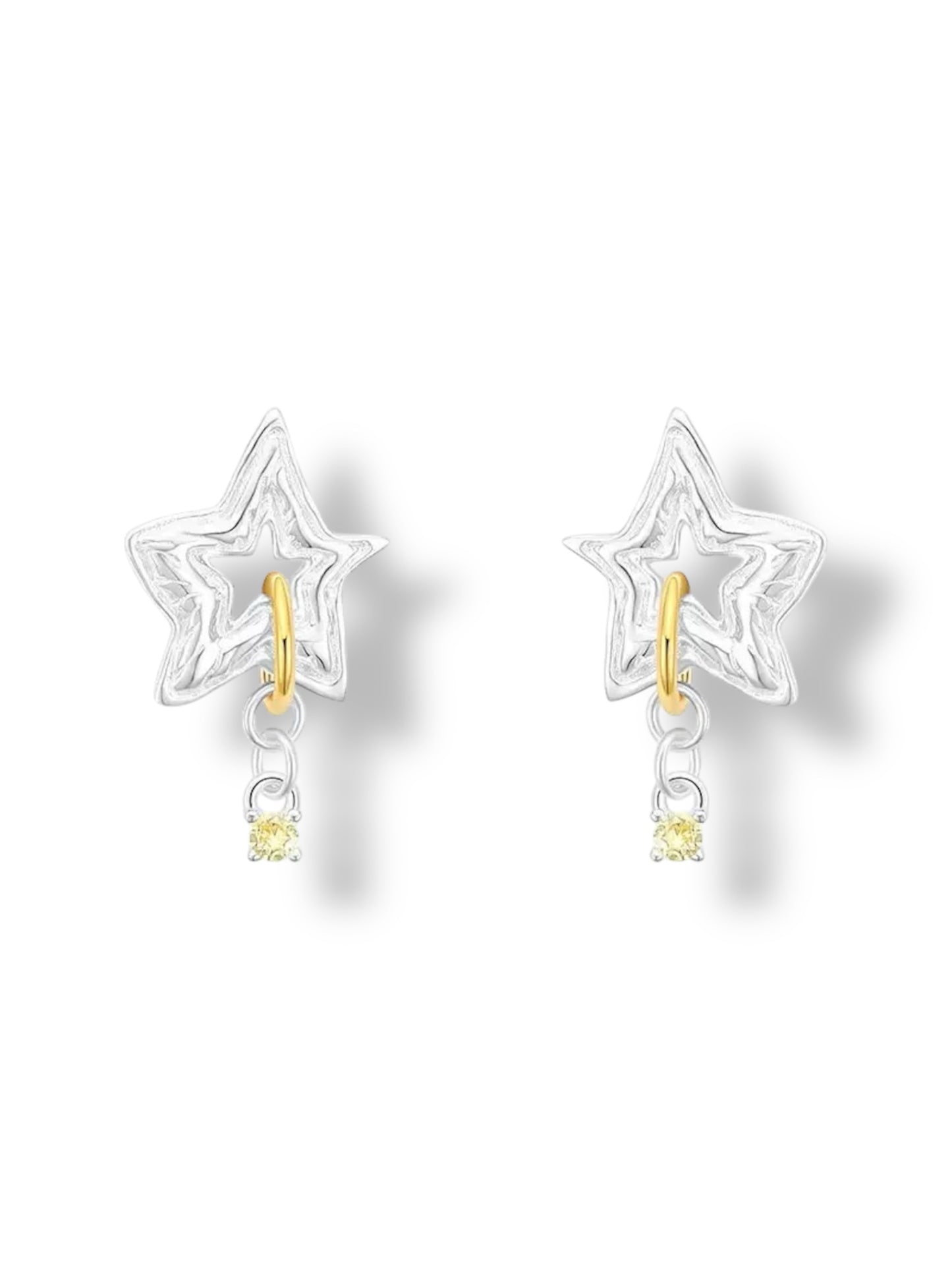 Star Symphony Silver Drop Earrings