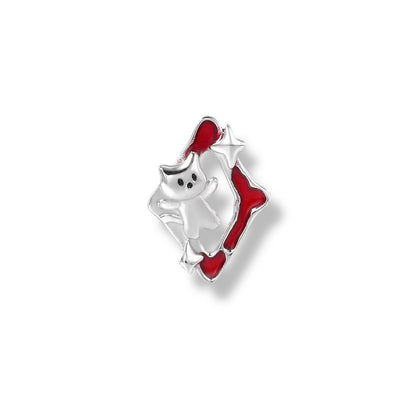Lucky Suit Kitty Card Stud (Single ONE)